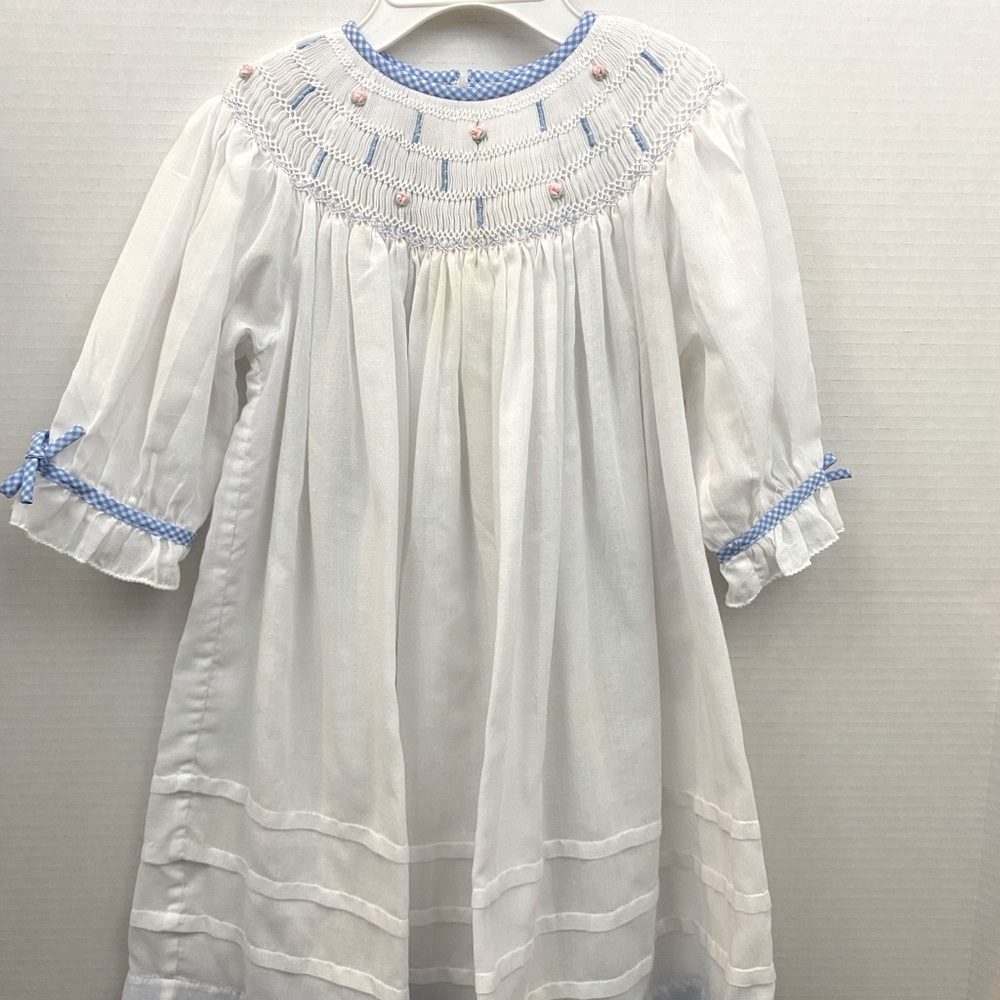 War Beth Classic White Smocked Dress 18M